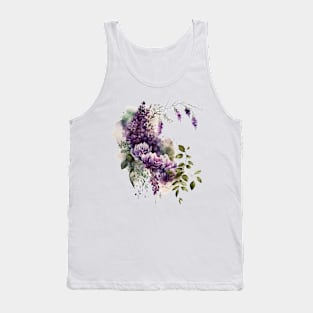 Delicate Purple and Cream Bouquet Tank Top